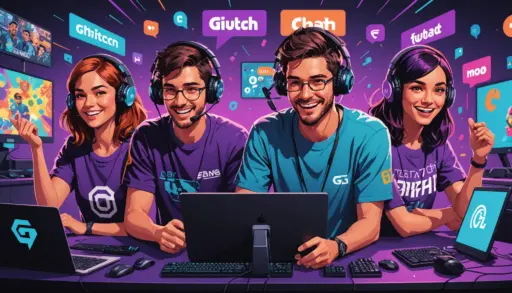 Editorial illustration showing a Twitch chat with the phrase gg urban dictionary highlighted