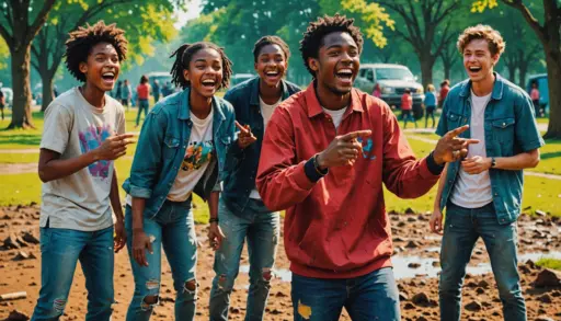 Editorial illustration showing characters reacting to the phrase mud cricket slang