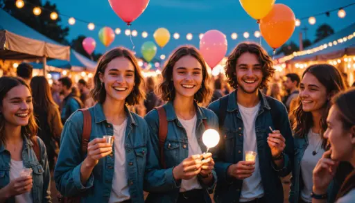 Editorial illustration of young Australians at a festival, hinting at nang culture: what is a nang in australian slang