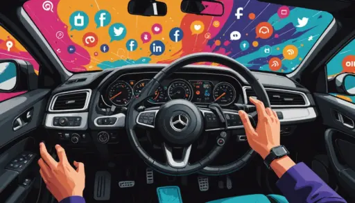 Editorial illustration of a driver flicking a blinker, symbolizing turn signal slang