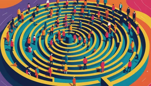 Editorial illustration showing the phrase what does googol mean with giant numbers and tiny people, playful math vibe