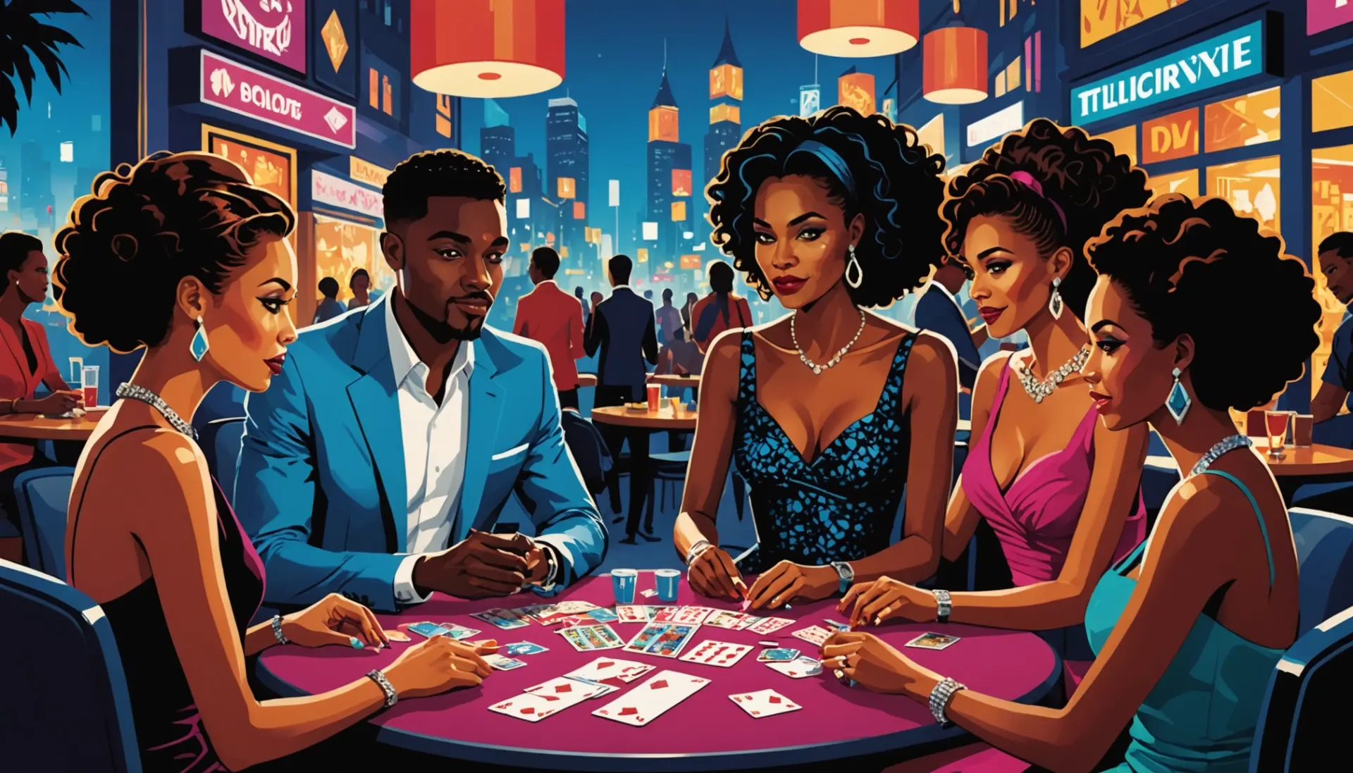 Vibrant editorial scene representing fish definition slang with diverse people and symbols, urban style