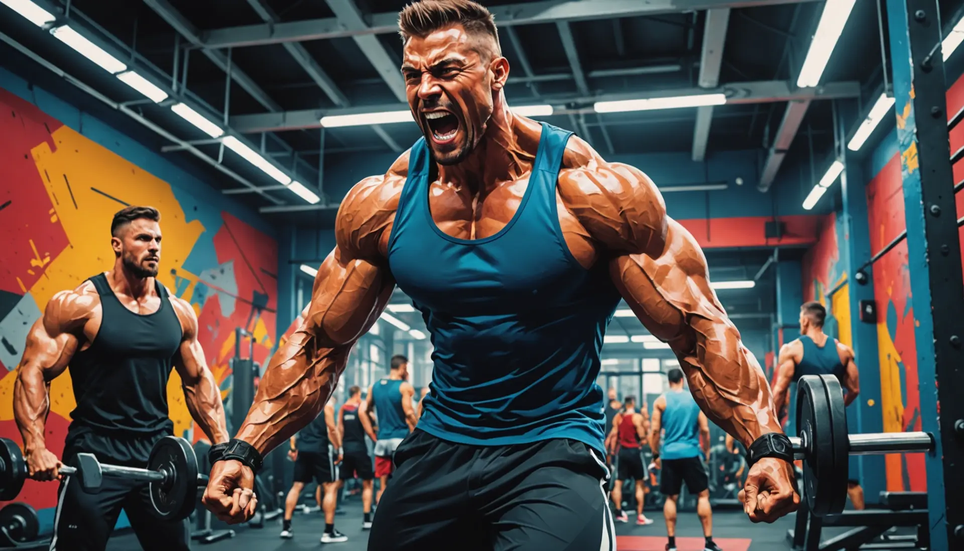 Editorial illustration showing a muscular person captioned to represent yoked slang