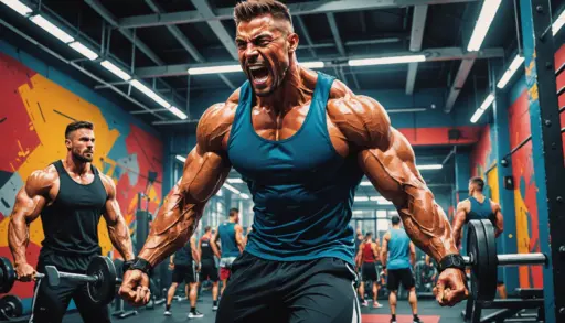 Editorial illustration showing a muscular person captioned to represent yoked slang