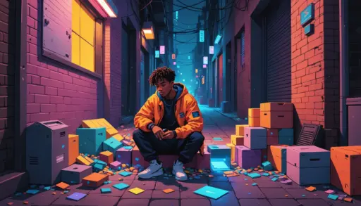 Editorial illustration showing the phrase what does cache mean with metaphorical stash and computer cache imagery