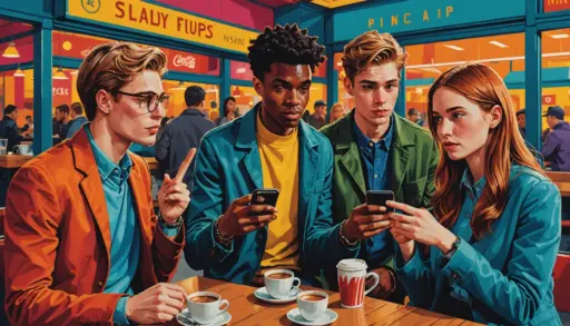 Editorial illustration showing people signaling and ignoring, representing blinker meaning slang